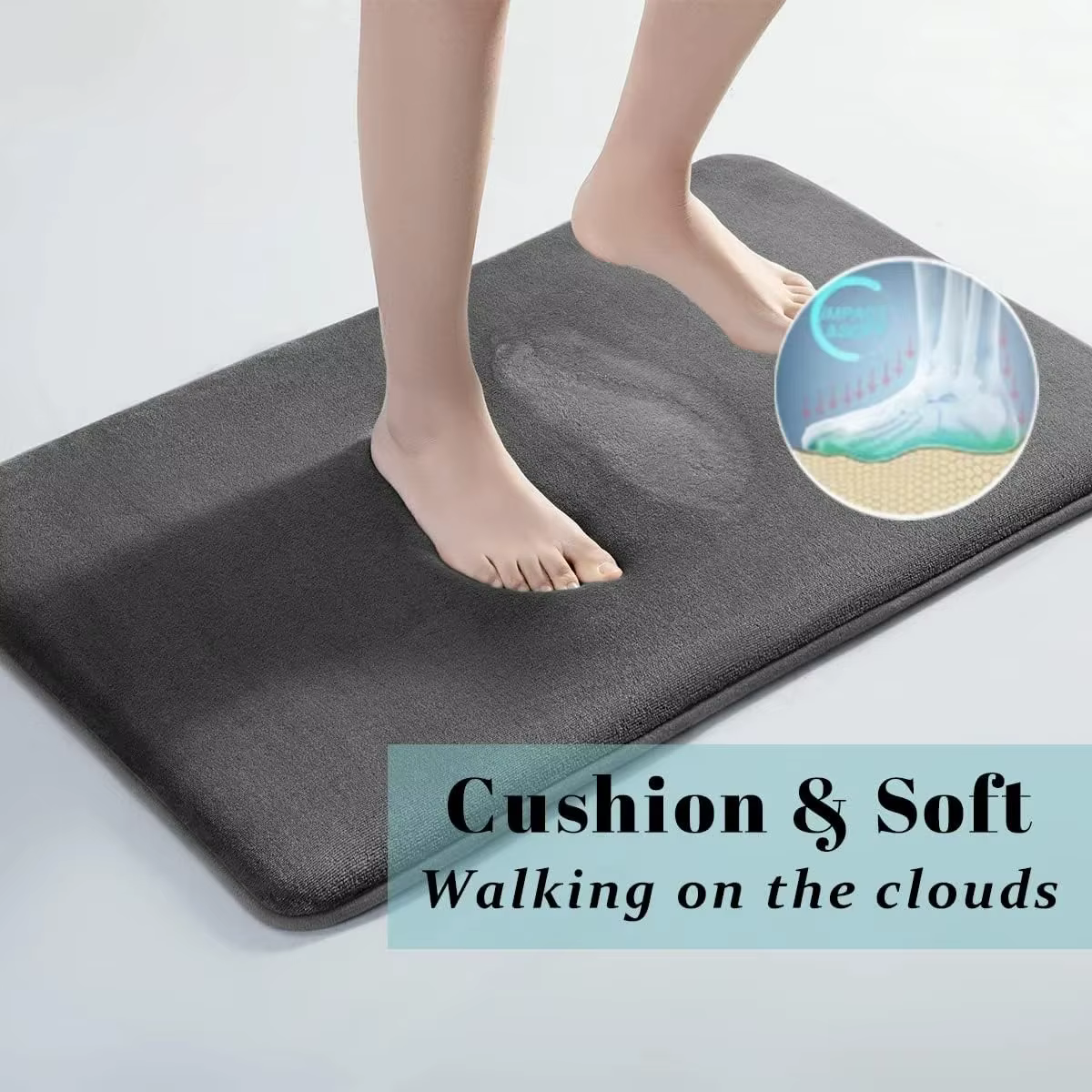 Tapis de bain en mousse à mémoire de forme, super doux, absorbant, antidérapant, lea Runner pour douche, tapis de sol, nouveaux polymères