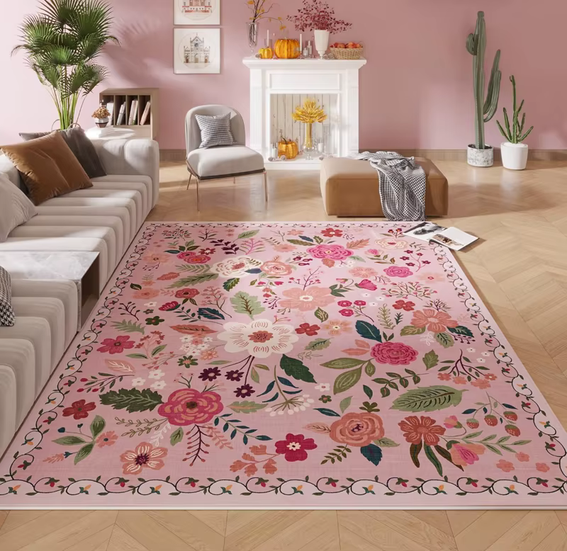 Tapis floral bohème vintage