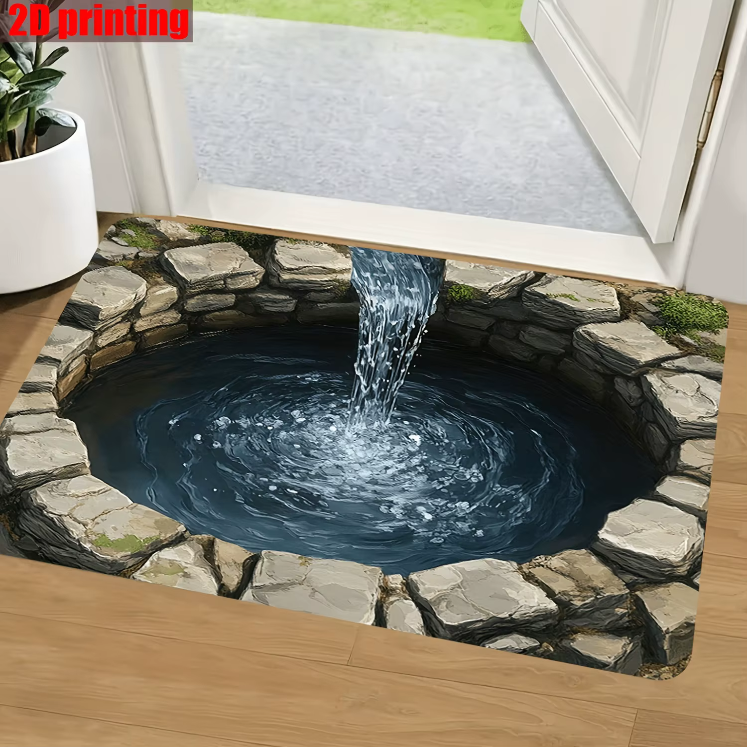 Tapis de porte tour d'eau fantaisie 3D