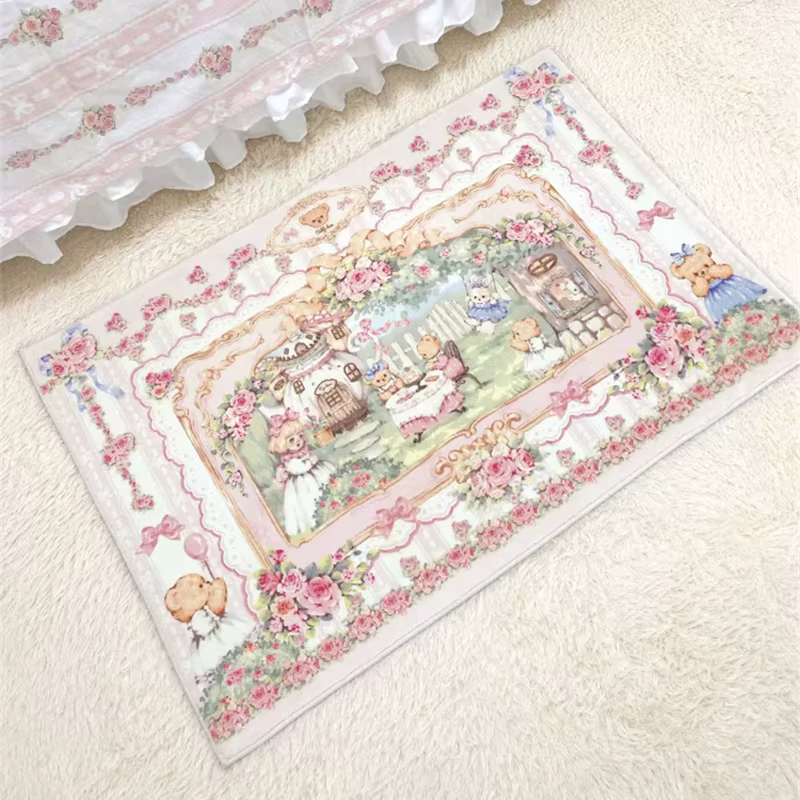 Tapis de chevet en peluche pour chambre à coucher