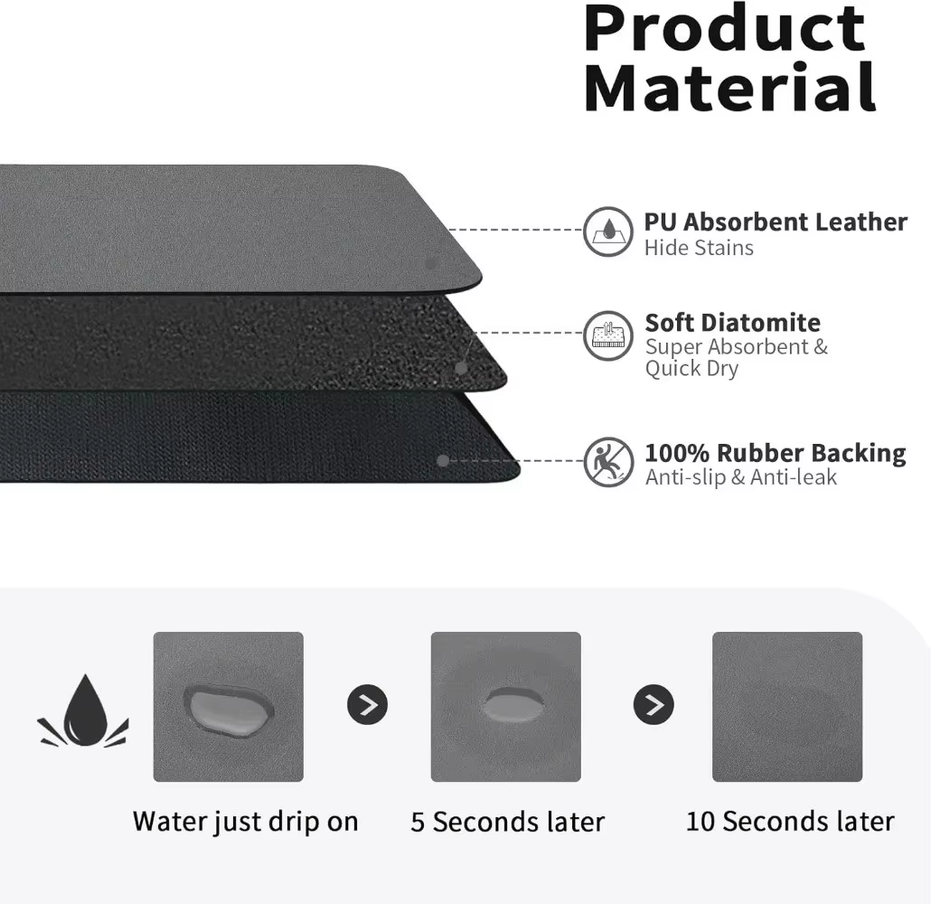 Tapis de bain en marbre noir or irisé