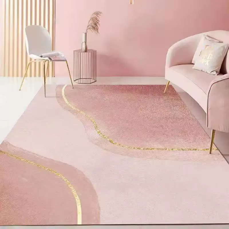 Tapis carré rose pour décoration de chambre de fille
