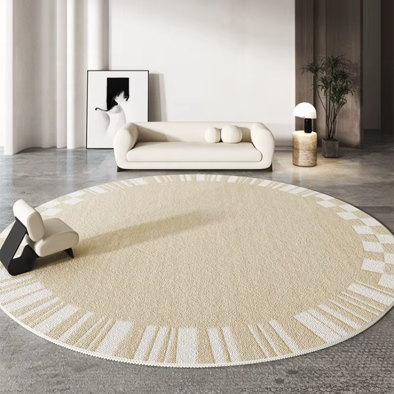 Tapis rond Beige de grande taille