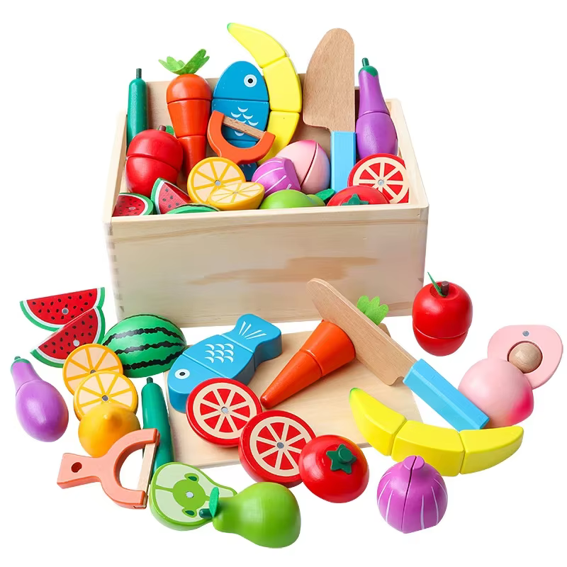 Cuisine en bois semblant jouer jouet Simulation fruits légumes nourriture jeu de coupe faux oeuf classique enfants jeu de rôle Montessori jouets