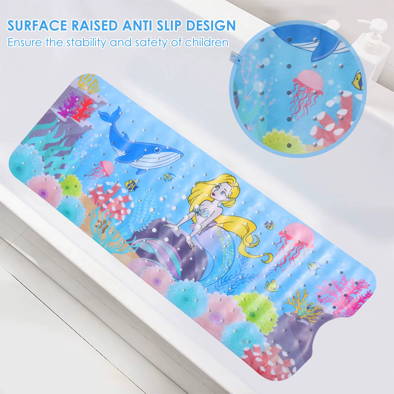 Grand tapis de bain de dessin animé pour bébés et enfants