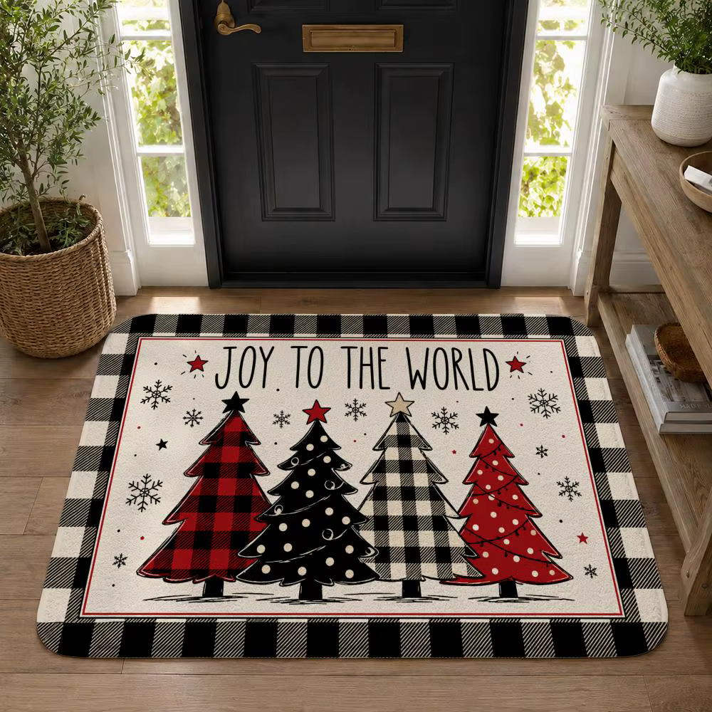 Tapis de sol rustique de style ferme pour Noël