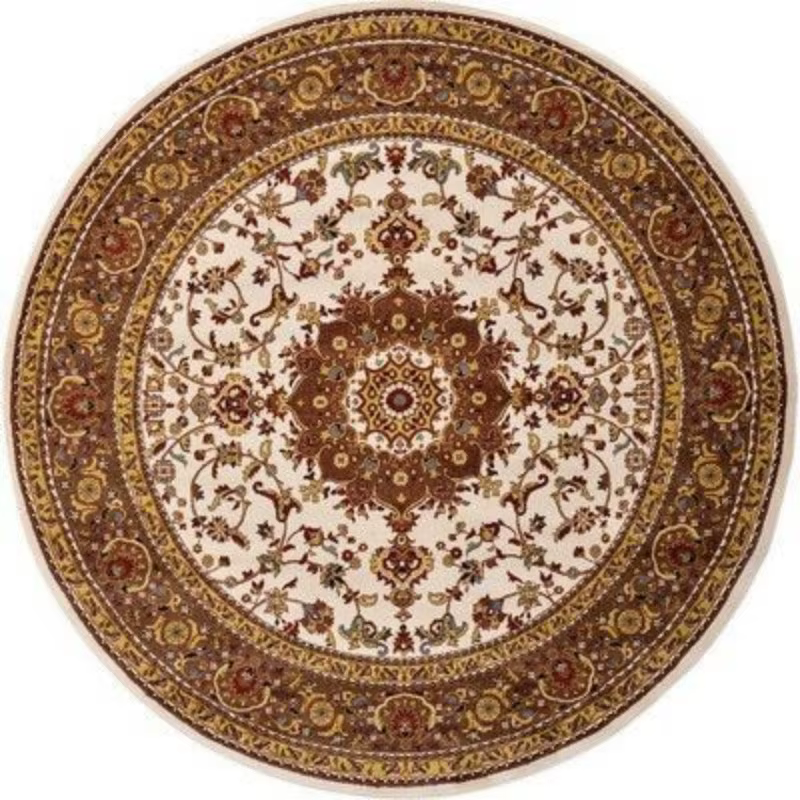 Tapis rond Paisley Heritage : Teal Crème