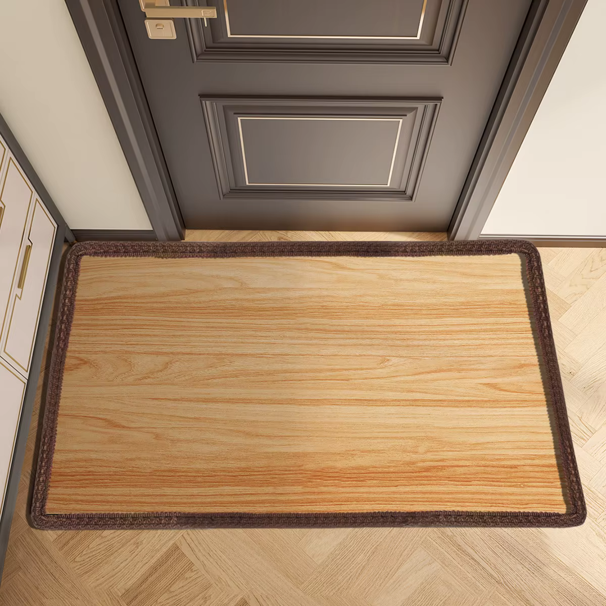 Tapis de porte en bois pour l'extérieur