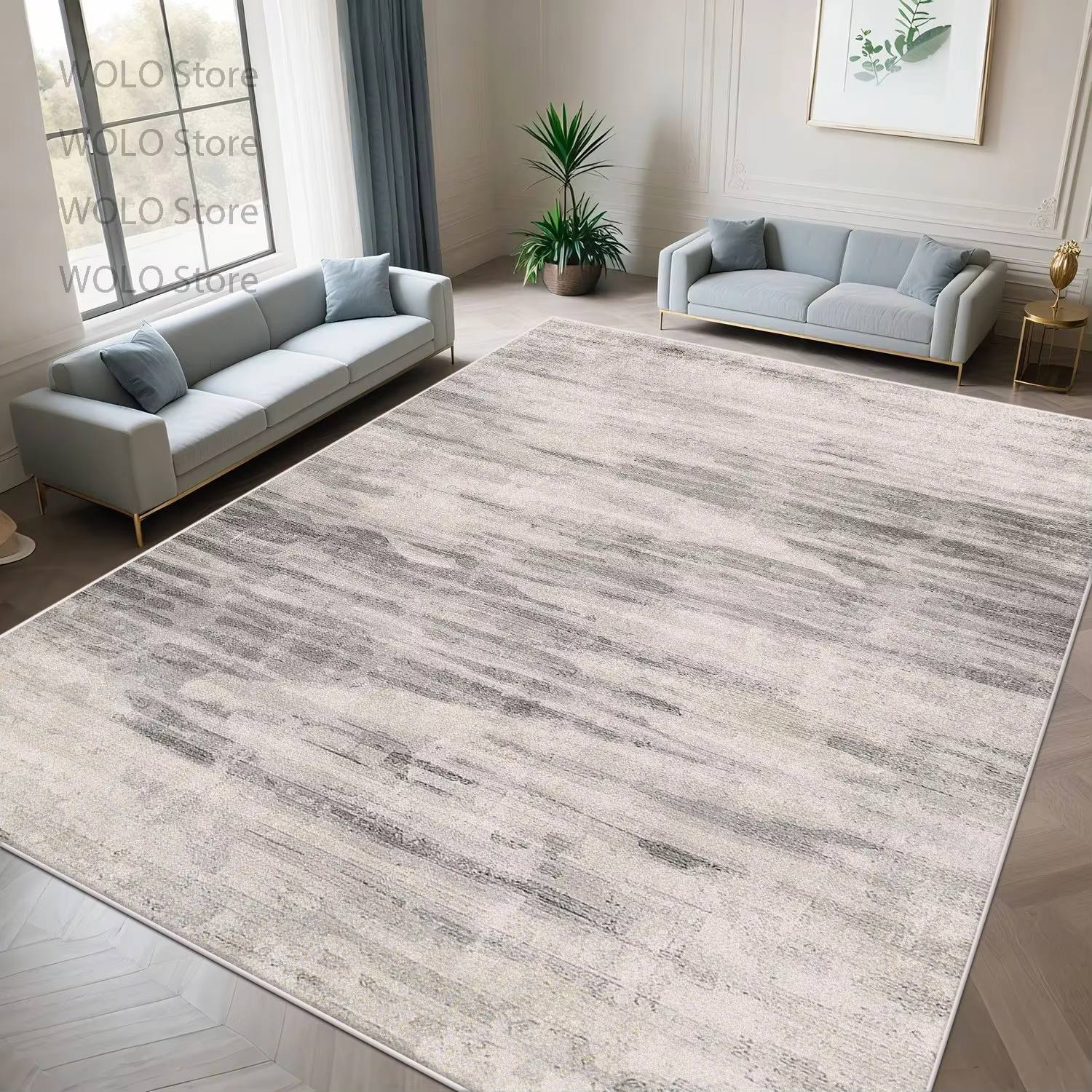 Tapis gris moderne pour salon