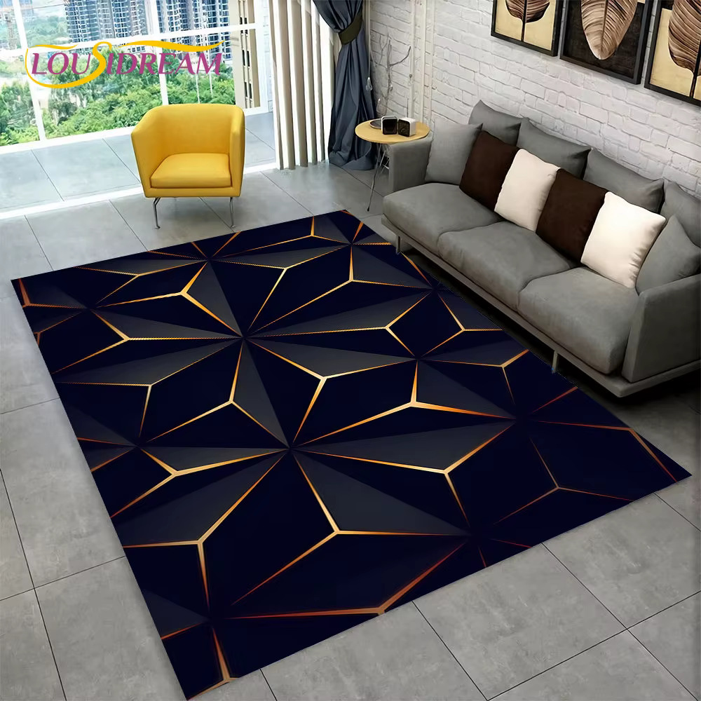 Tapis géométrique moderne abstrait 3D