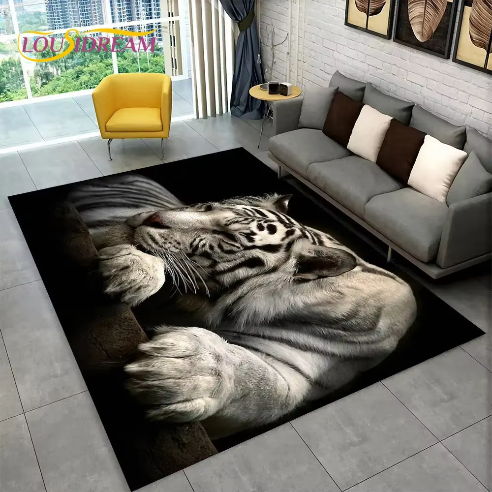 Tapis 3D tigre léopard guépard Lion loup