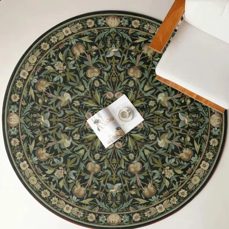 Tapis rond doux et antidérapant