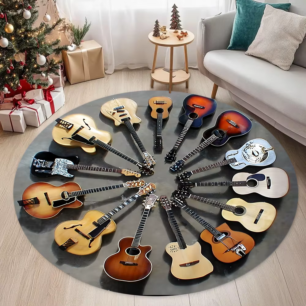Tapis rond de guitare électrique magique