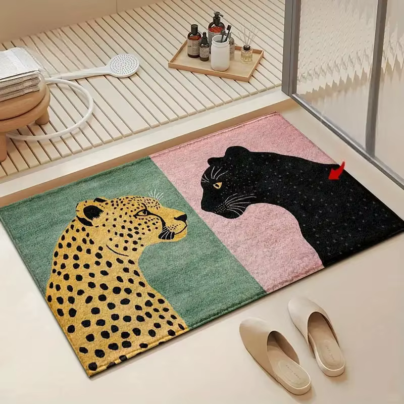 Tapis de bain imprimé léopard VIKAMA