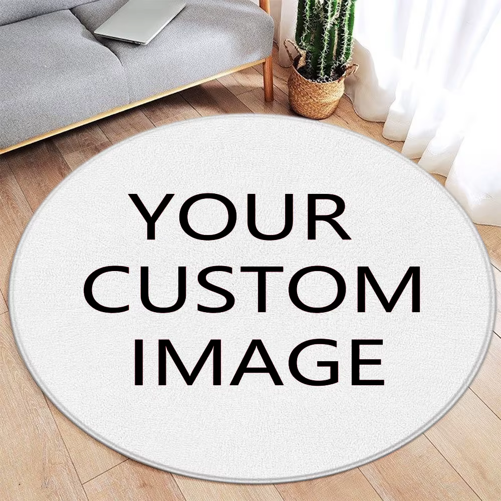 Tapis rond personnalisé avec images de bricolage