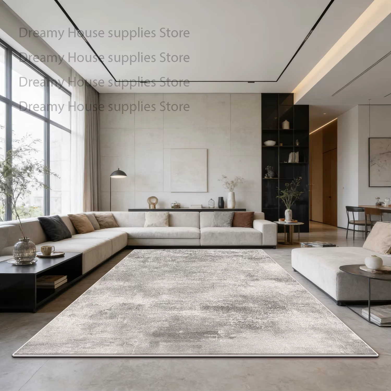 Tapis de salon couleur blanc cassé