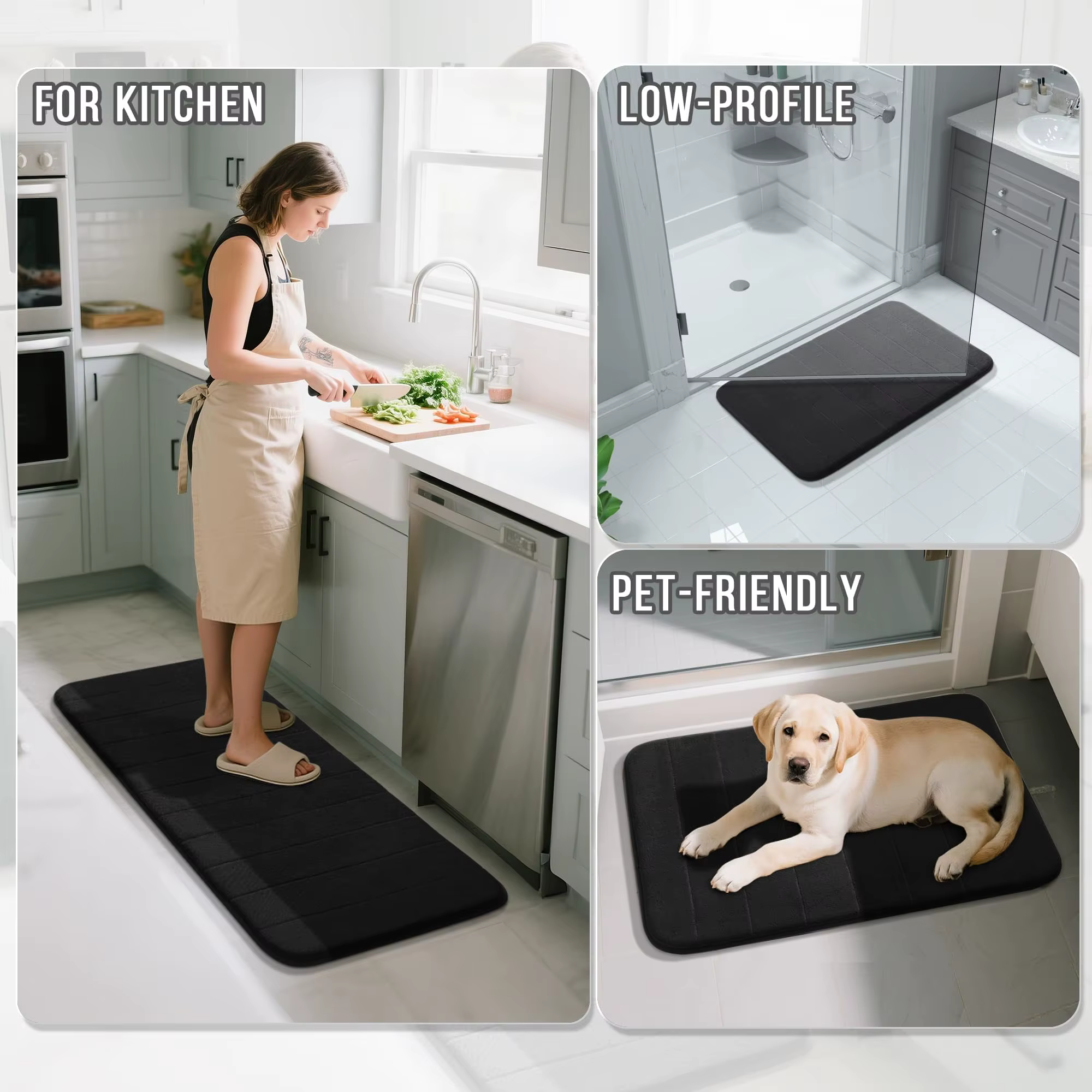 Tapis de bain en mousse à mémoire de forme 40*60CM, séchage rapide, super doux, absorbant, antidérapant, pour sol et baignoire