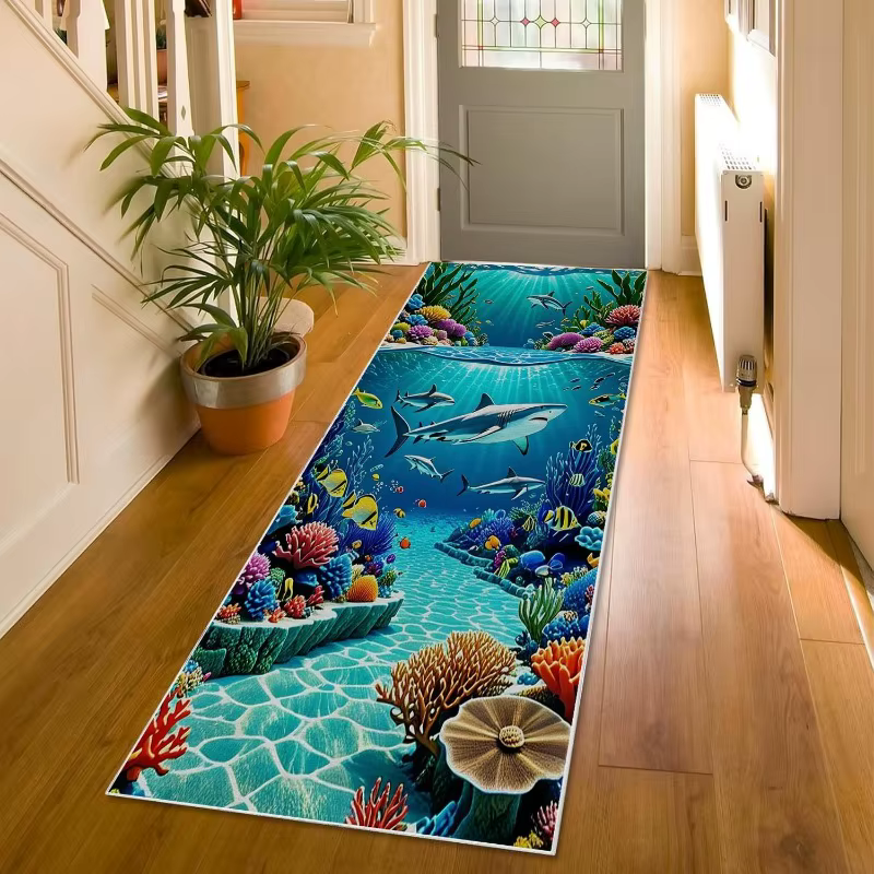 Tapis de couloir long 2D Monde Océanique
