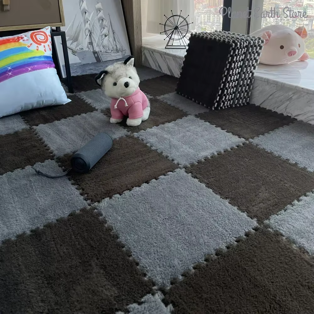 Tapis de jeu en peluche douce pour enfants