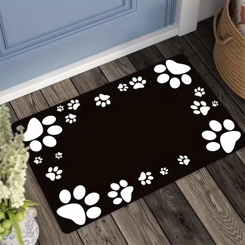Paillasson imprimé chat noir de dessin animé
