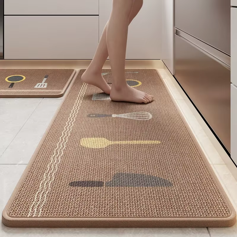 Tapis de sol de cuisine en lin imprimé dessin animé