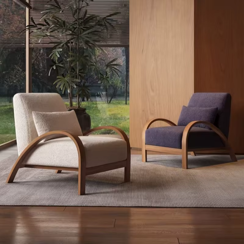 Fauteuils de salon en bois pour la lecture