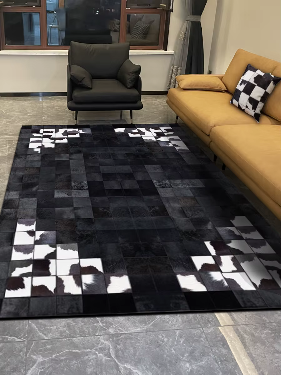 Grands tapis en peau de vache naturelle pour salon