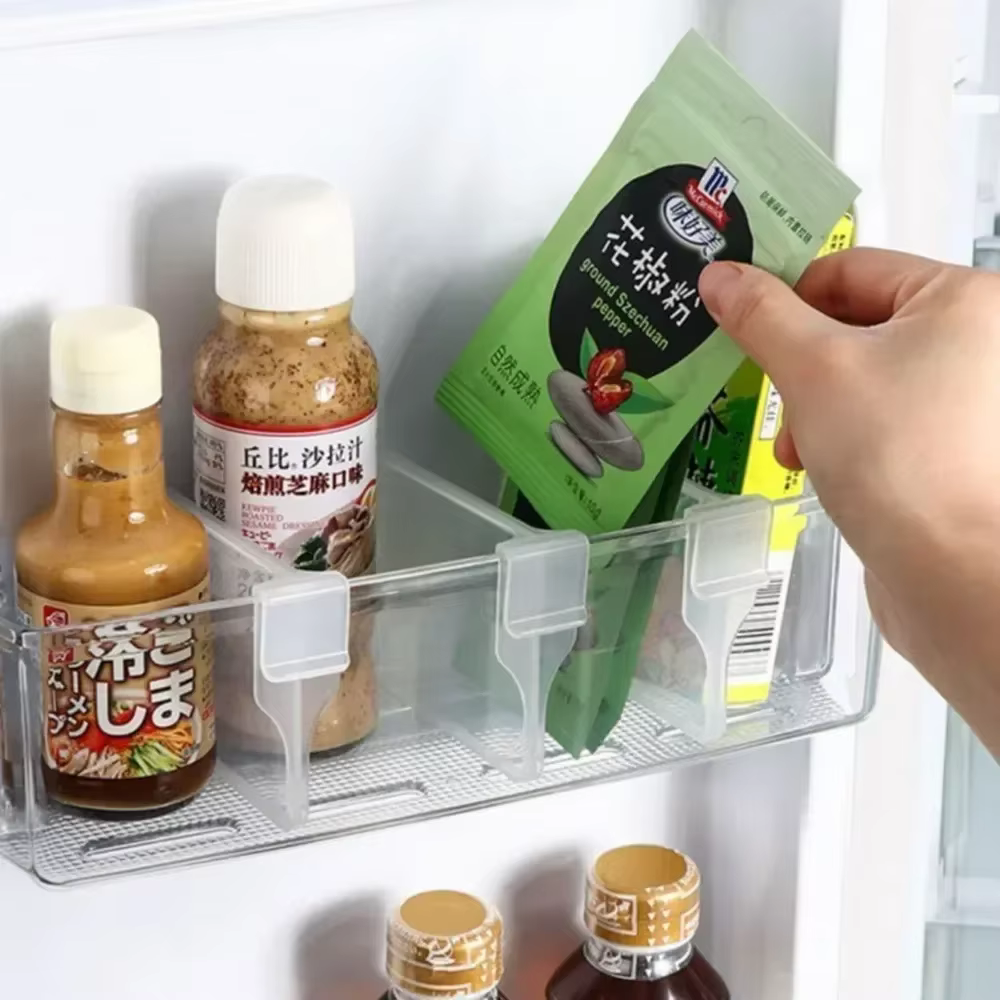 Planche de séparation de rangement pour réfrigérateur – Organisateur peu encombrant réglable et antidérapant pour bouteilles, canettes et étagères de cuisine