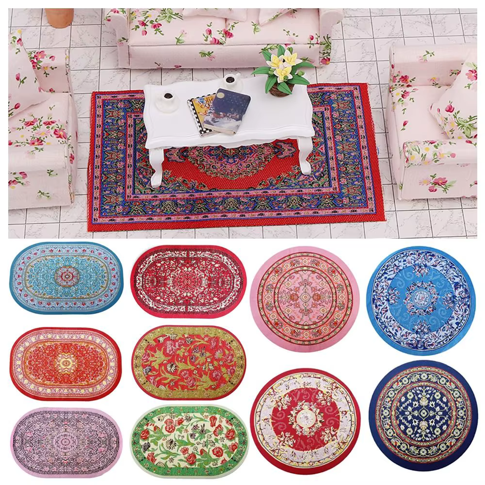 Tapis multicolore pour maison de poupée
