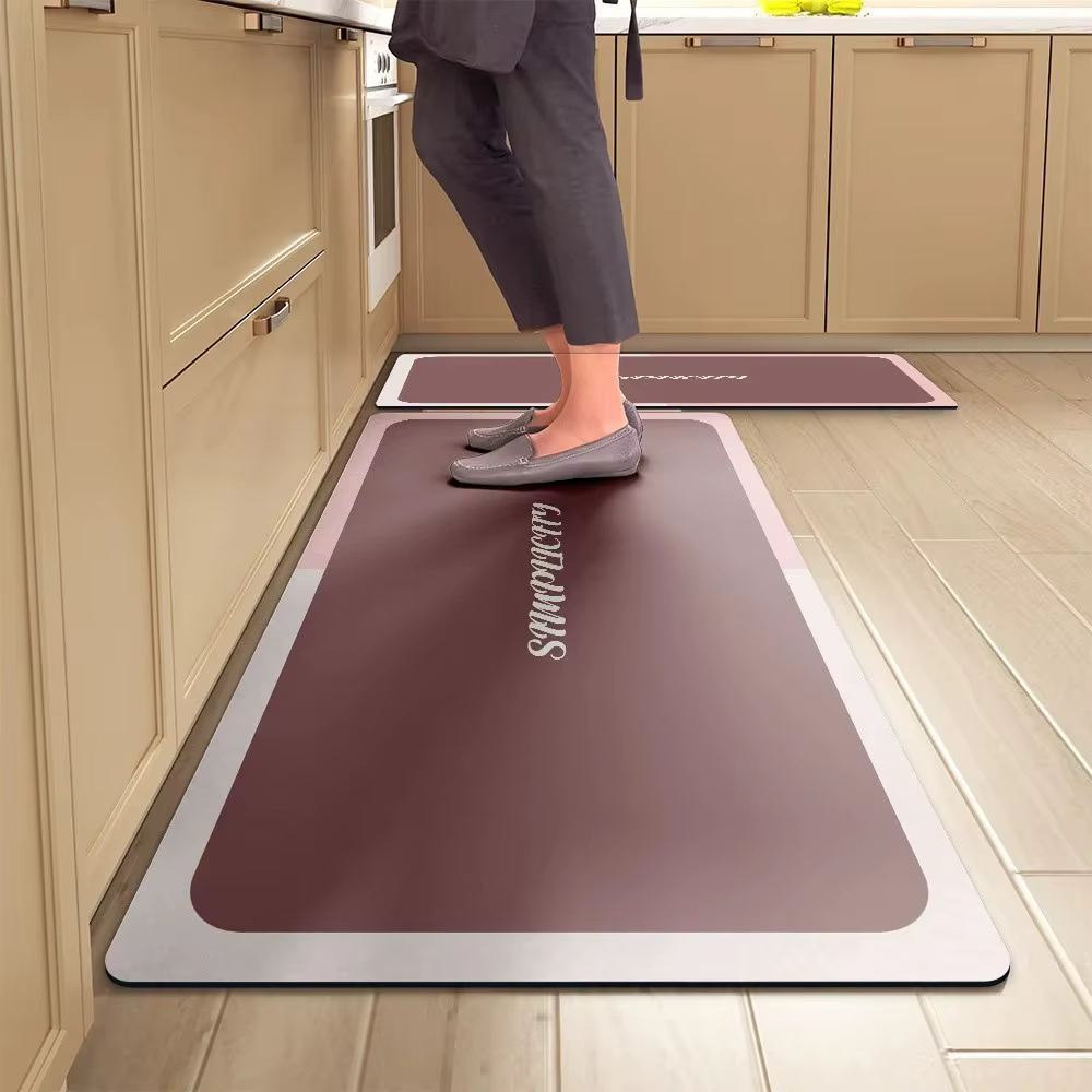 VIKAMA Tapis de cuisine simple style américain absorbant l'eau pour salle de bain