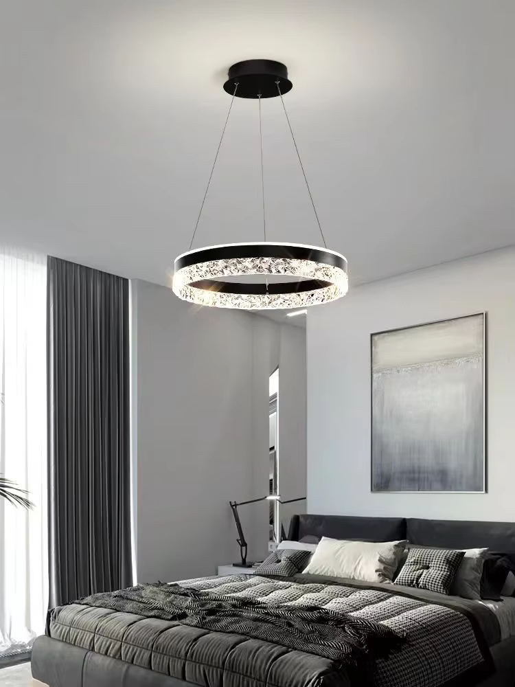 Lampe à suspension en cristal pour chambre à coucher