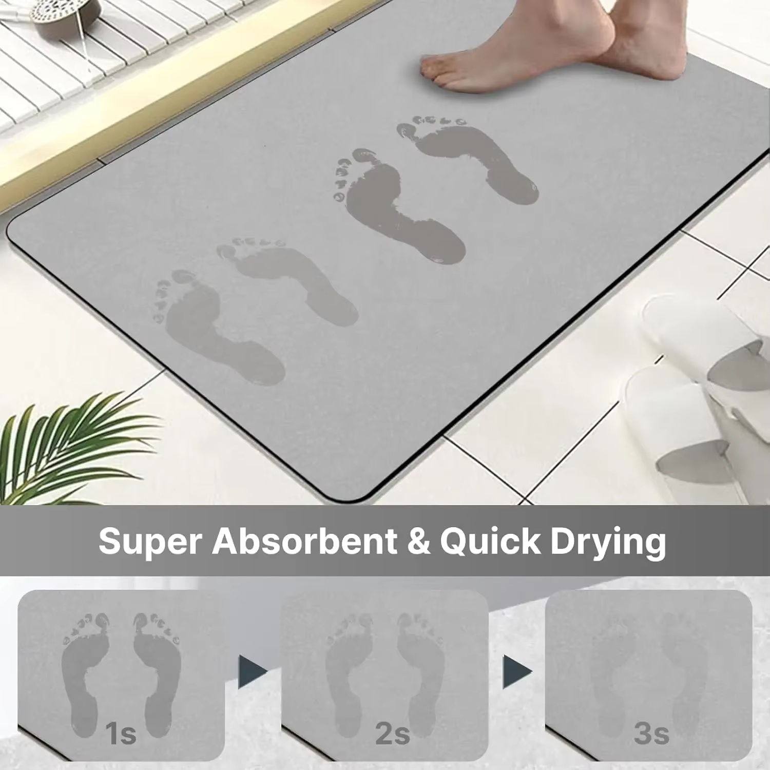 Tapis de bain personnalisé terre diatomée