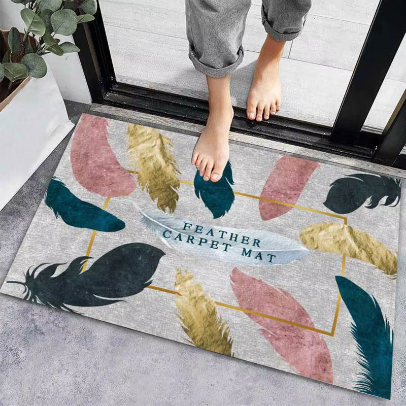 Tapis d'entrée antidérapant moderne super absorbant pour salle de bain