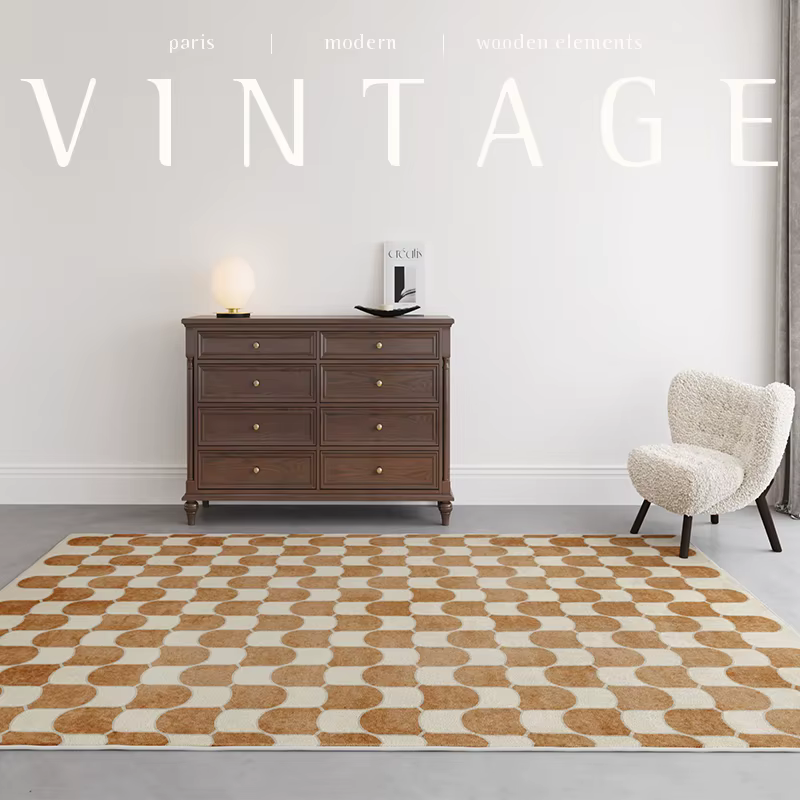 Tapis rétro français pour chambre à coucher