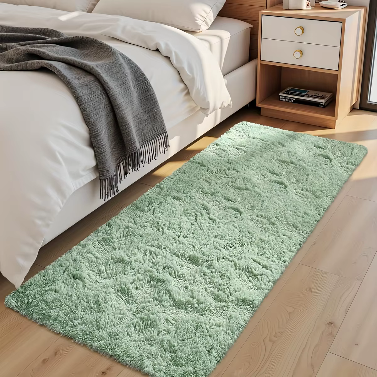 Un grand tapis moelleux adapté aux salons et aux chambres à coucher