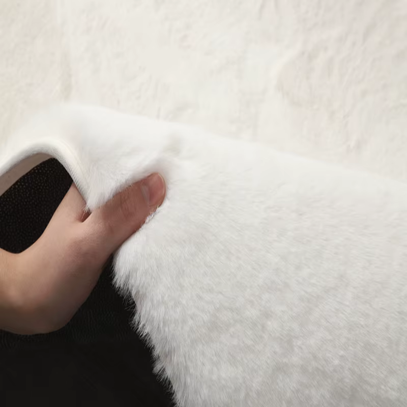 Tapis moelleux en fausse fourrure de lapin