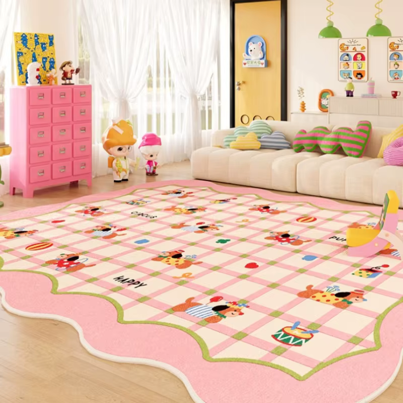 Tapis de décoration de chambre à coucher couleur Dopamine