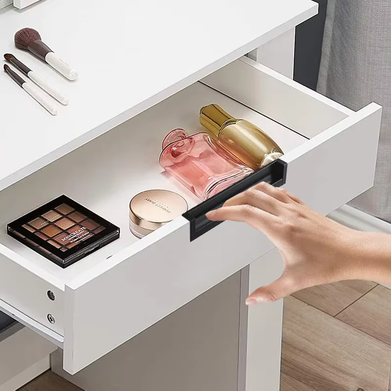 Poignées de tiroir dissimulées pour armoires de cuisine, poignées de porte à montage caché pour meubles, boutons et poignées d'armoire intégrés