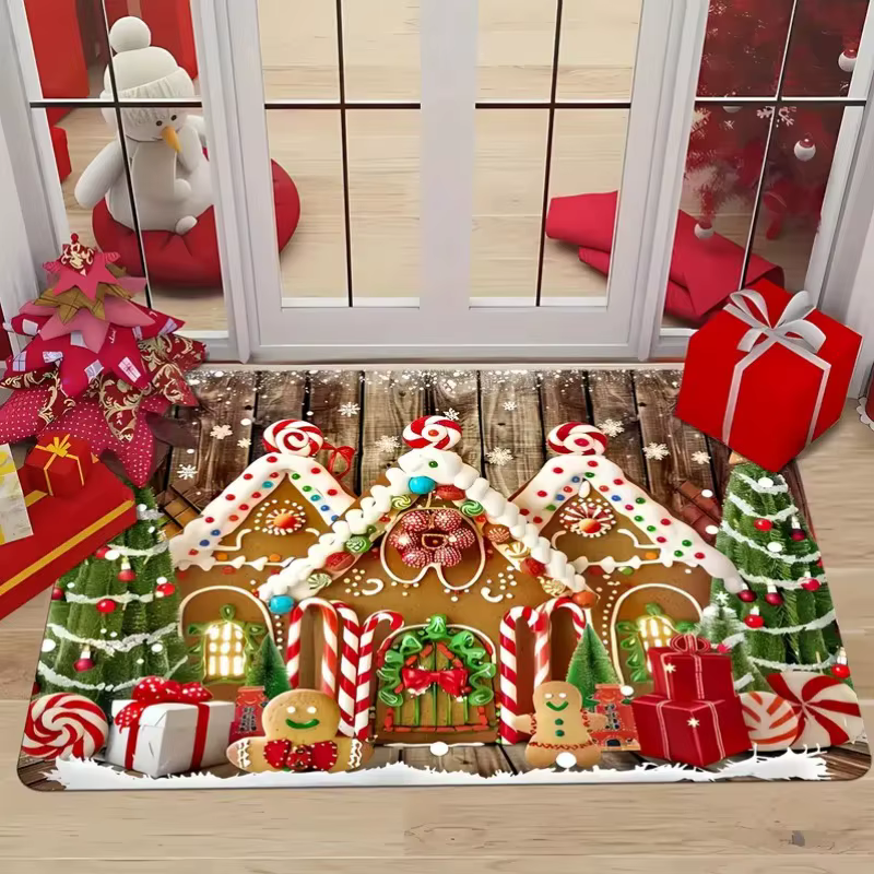 Tapis de zone de flocon de neige pour maison de noël