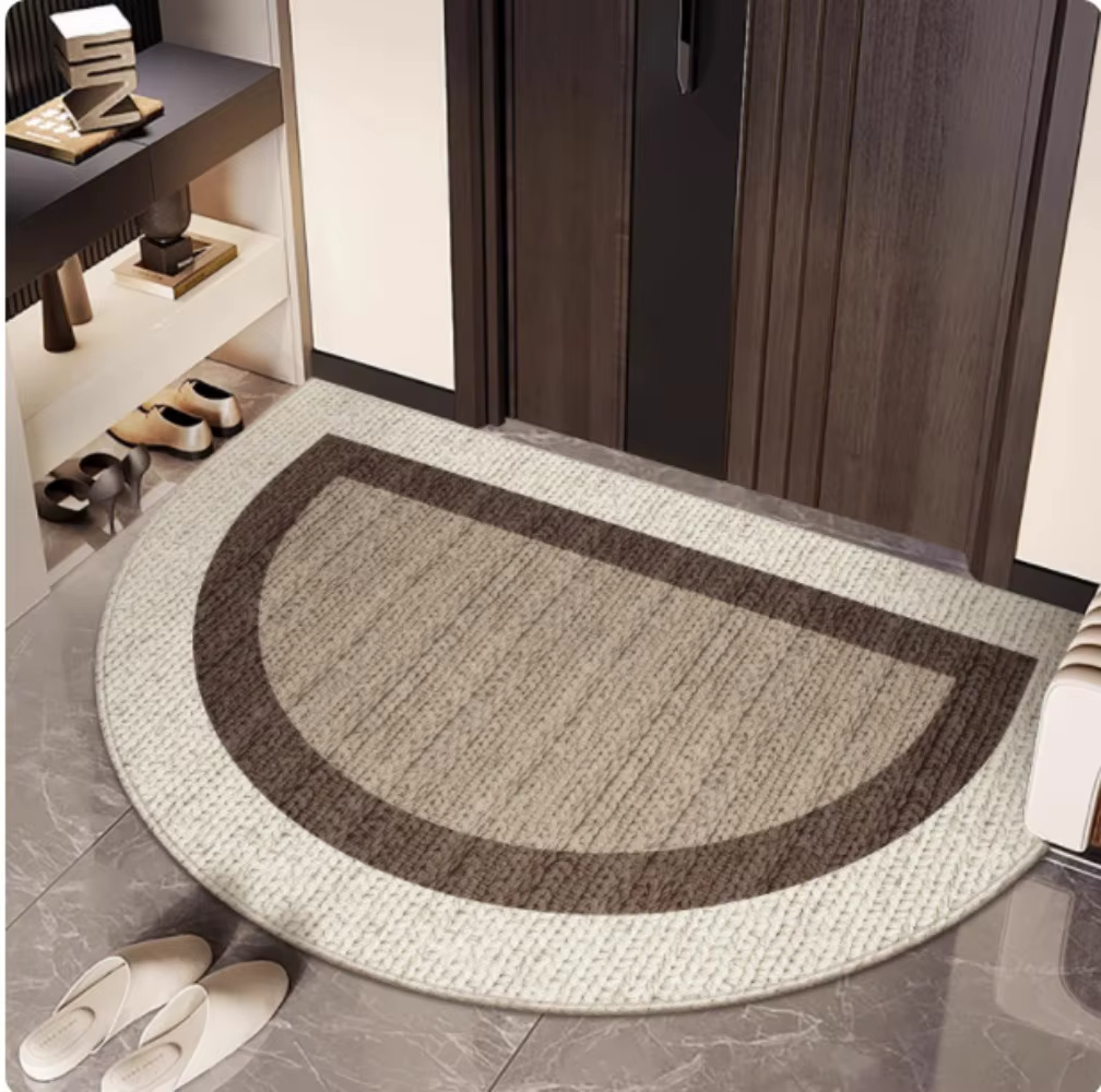 Tapis de porte demi-rond antidérapant pour entrée de maison