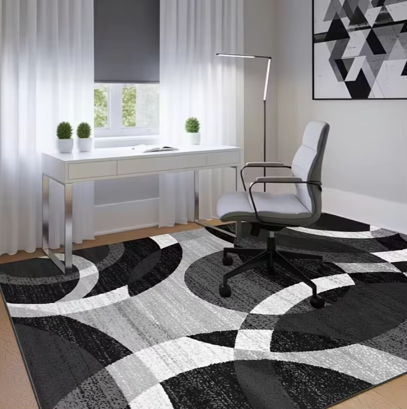 Tapis à motifs géométriques noir