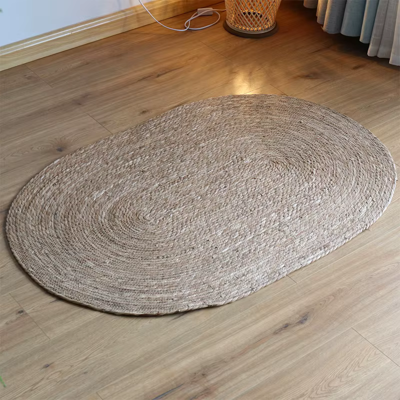 Tapis ovale en jute tissé