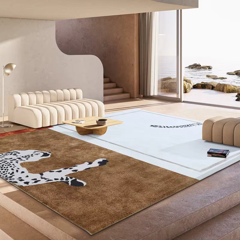 Tapis de salon en peluche de luxe léger