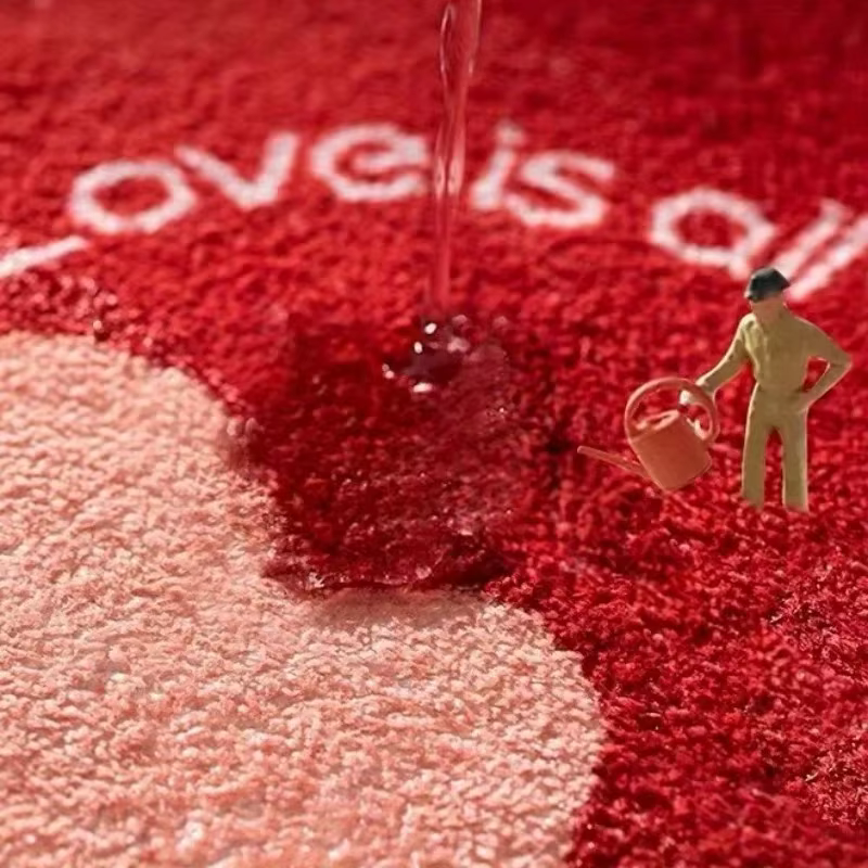 Tapis en peluche texturé abstrait VIKAMA Dopamine