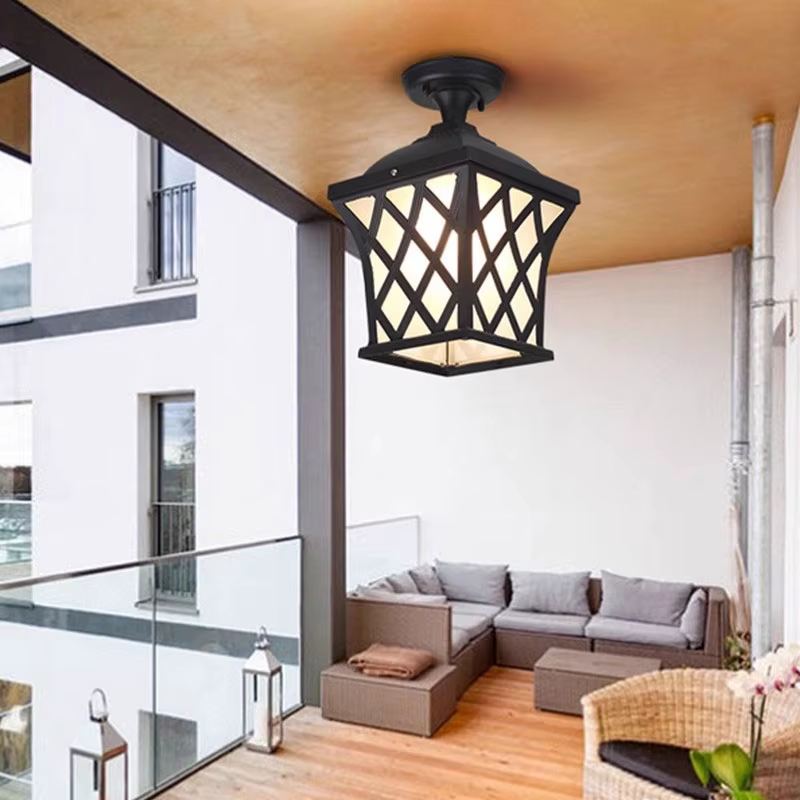 Luminaire de plafond extérieur étanche pour balcon, cour, terrasse, villa, couloir, avant-toit - Solution d'éclairage écoénergétique