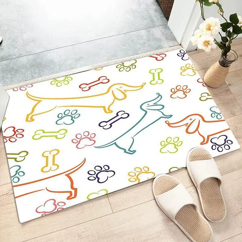 Tapis non ald à motif de chien mignon pour la décoration de la maison