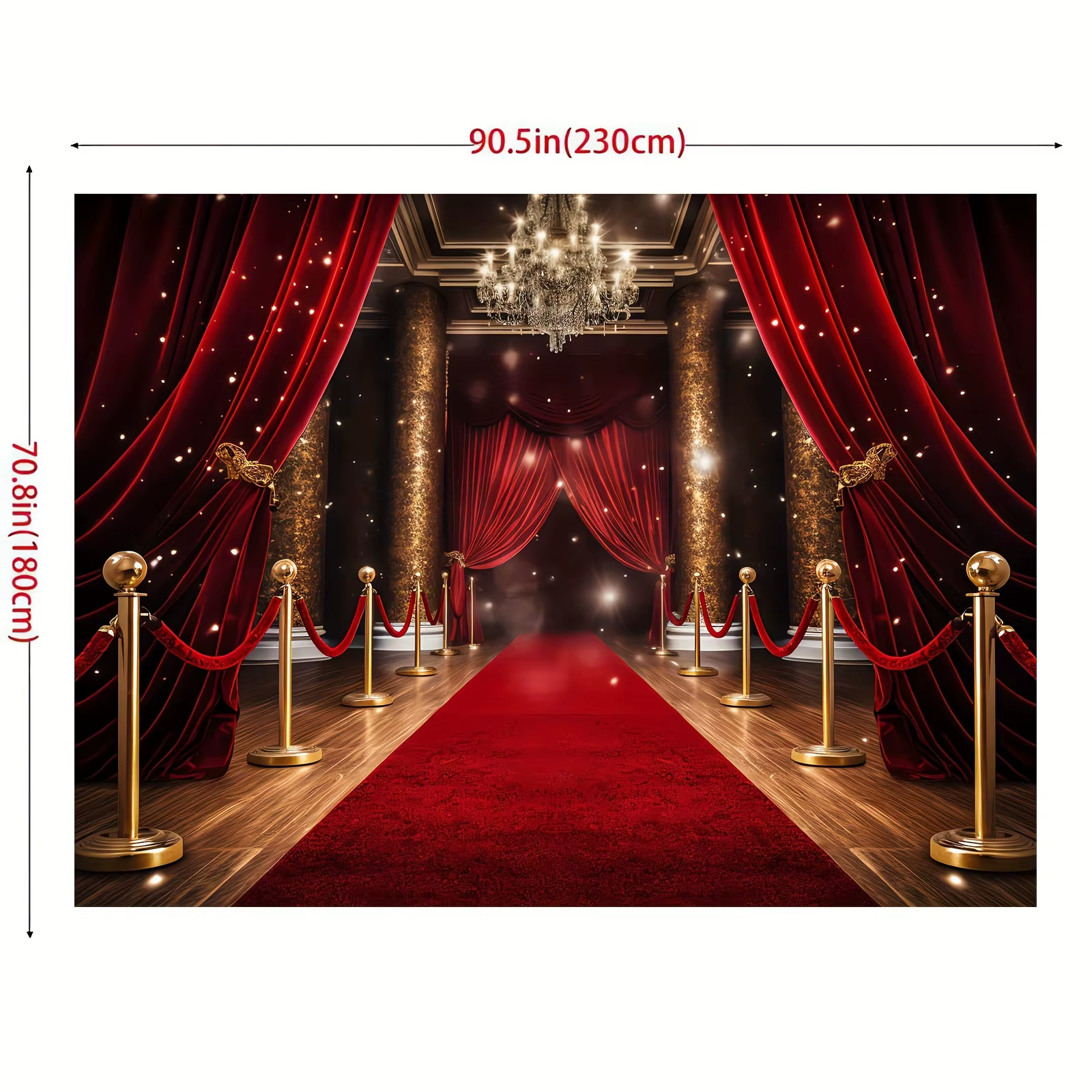 Grand arrière-plan de tapis rouge – Décoration murale de fête haut de gamme pour les célébrations d'anniversaire