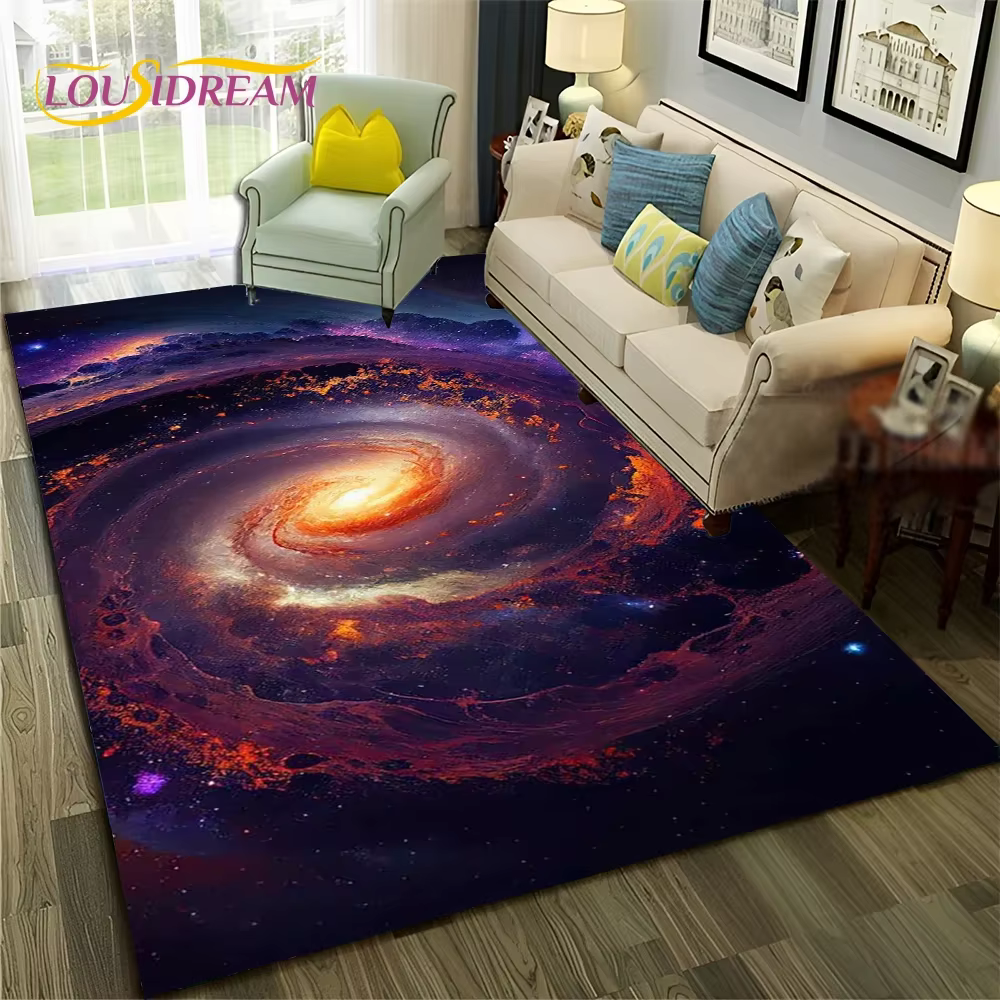 Tapis de sol antidérapant avec espace de l'univers 3D