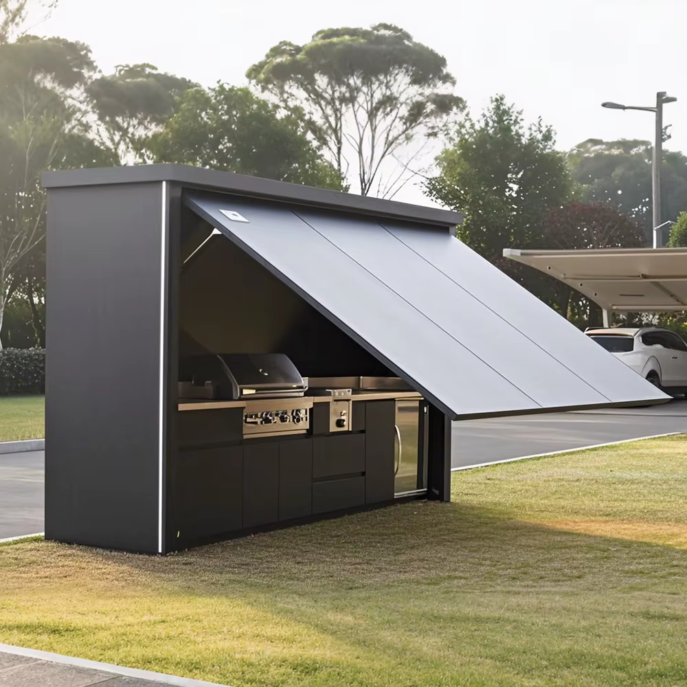 Armoire de cuisine extérieure en acier inoxydable de qualité supérieure avec porte électrique