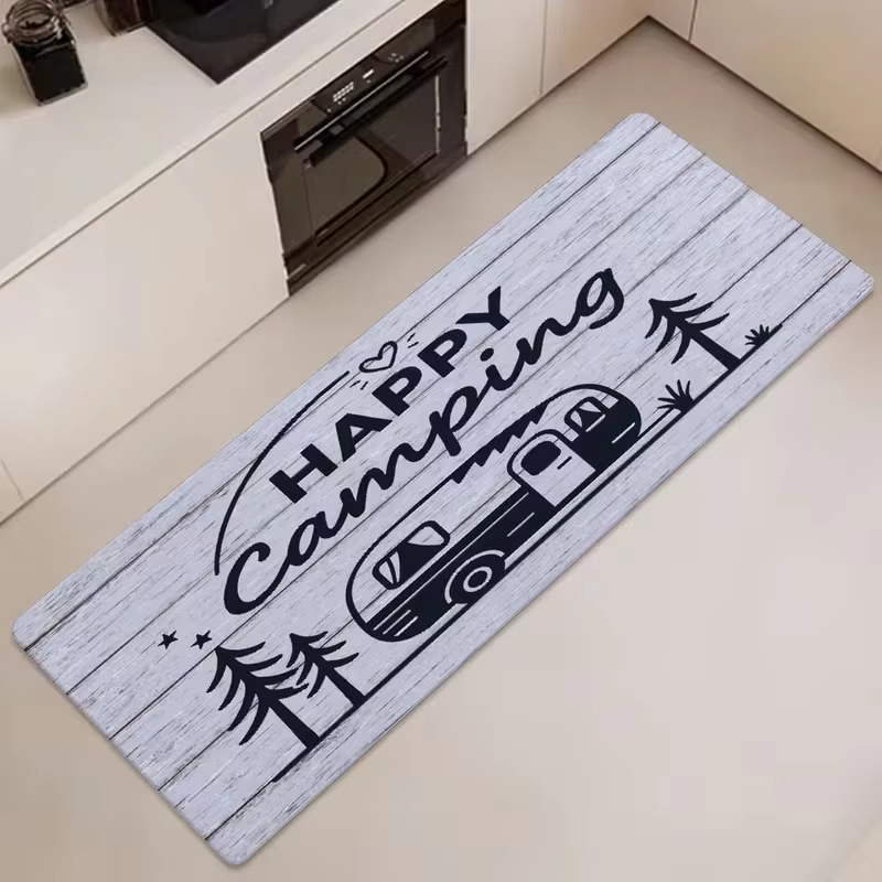 Nouvelle Arrivée Tapis de Couloir Imprimé Camping Style Ferme Rustique Antidérapant Doux pour Cuisine, Couloir et Entrée Décorative